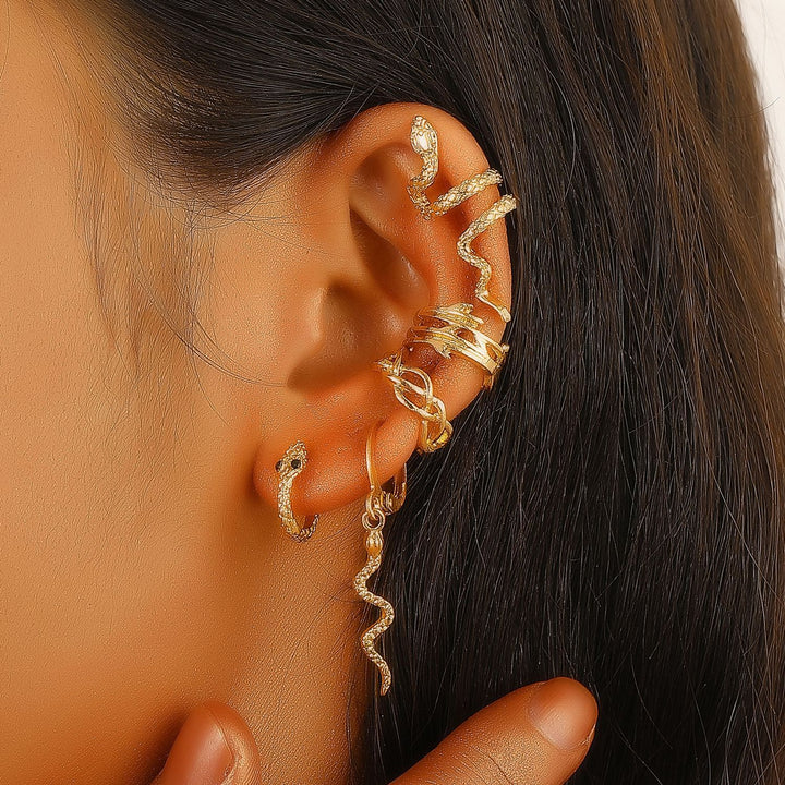 Fashion Simple Snake Leaf Five-piece Ear Clip