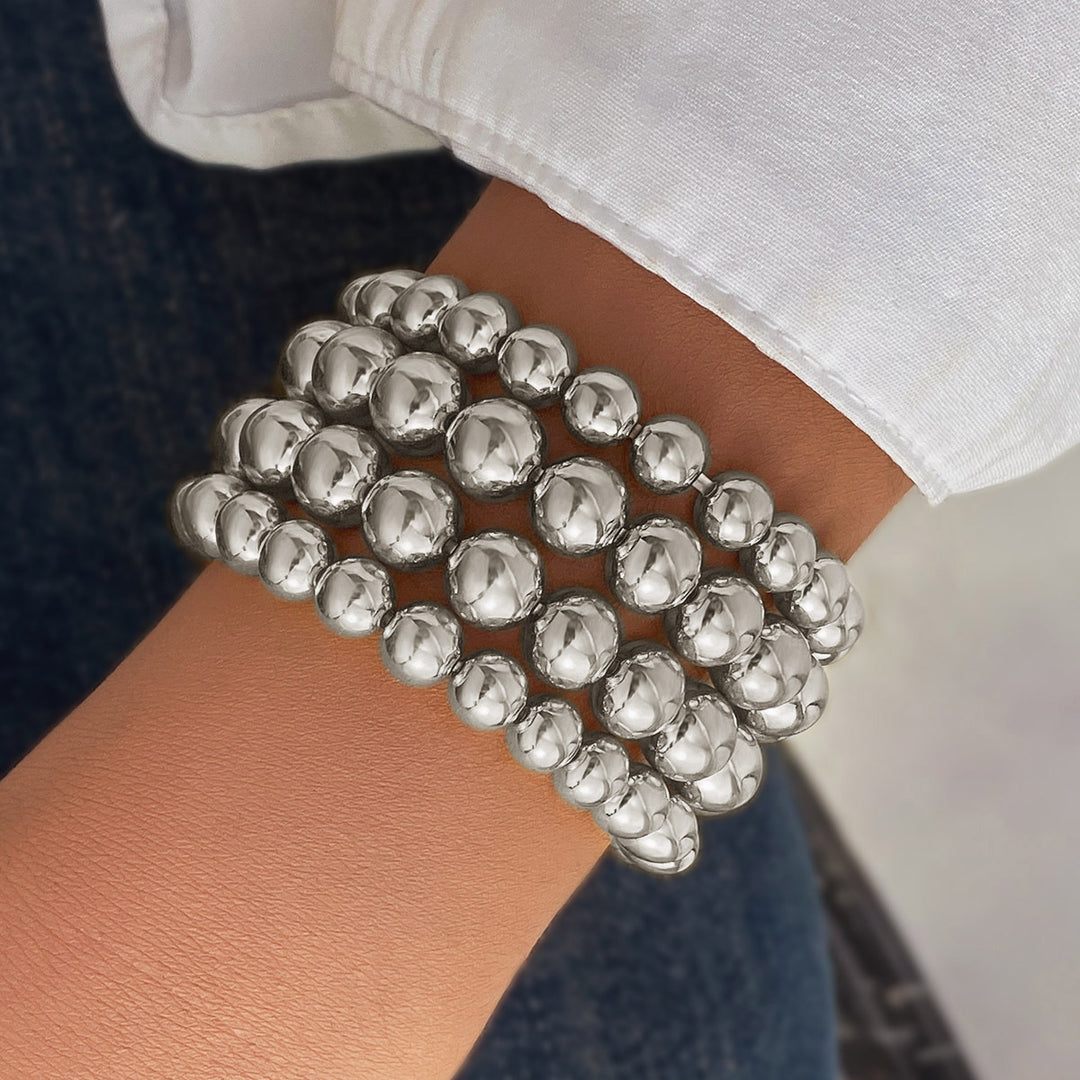Punk übertriebene runde Perlenketten-Ketten-Mehrschicht-Armband