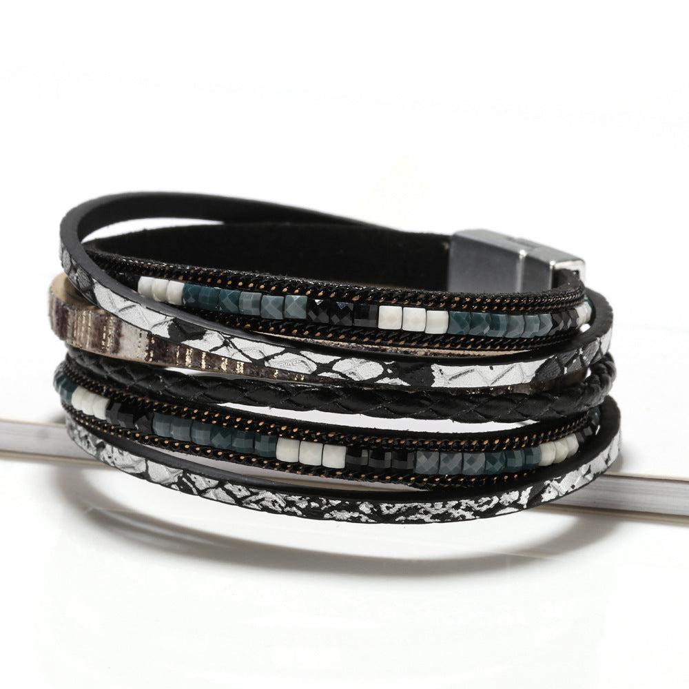 Bead Women's Leather Multi-layer Handmade Braided Bracelets