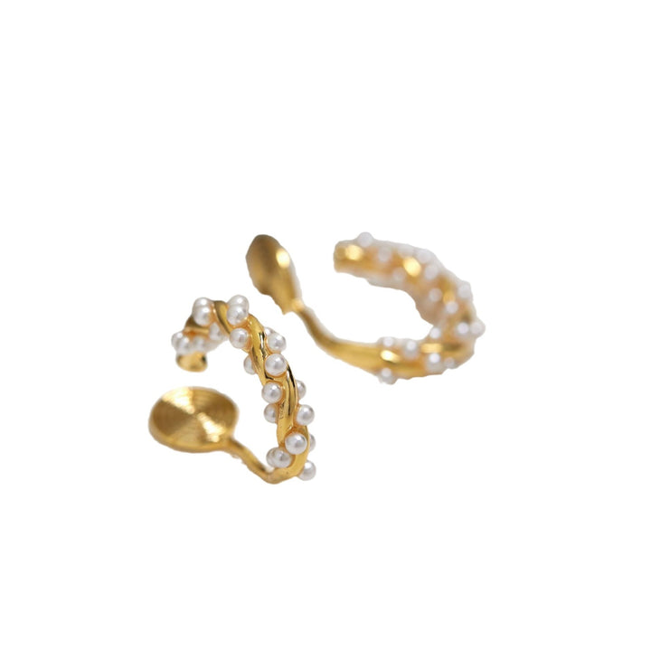 Меко изглеждащ перлен пръстен за уши, интегрирана модарска бобина