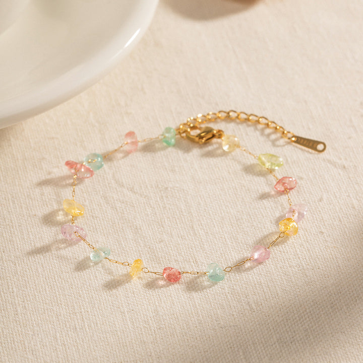 Niche Collier de perle en pierre naturelle colorée mode féminine