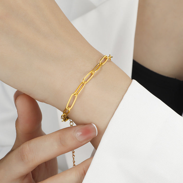Simple Cross Chain Bracelet Gold Color Does Not Fade