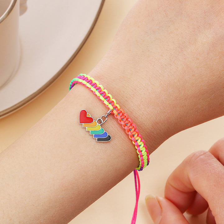 Rainbow Color Puzzle Gossip Yin e Yang Bracelet