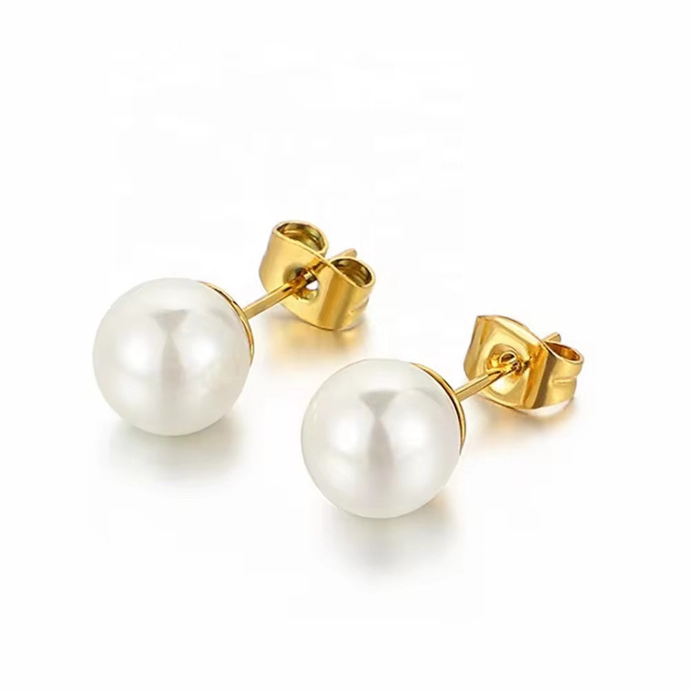 S925 Sterling Silver Naald Natural Freshwater Pearl Ear Studs