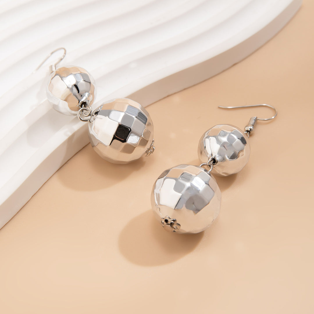 Disco -Ball -Lampe runde Perlen Ohrhöre Ohrringe weibliche Mode