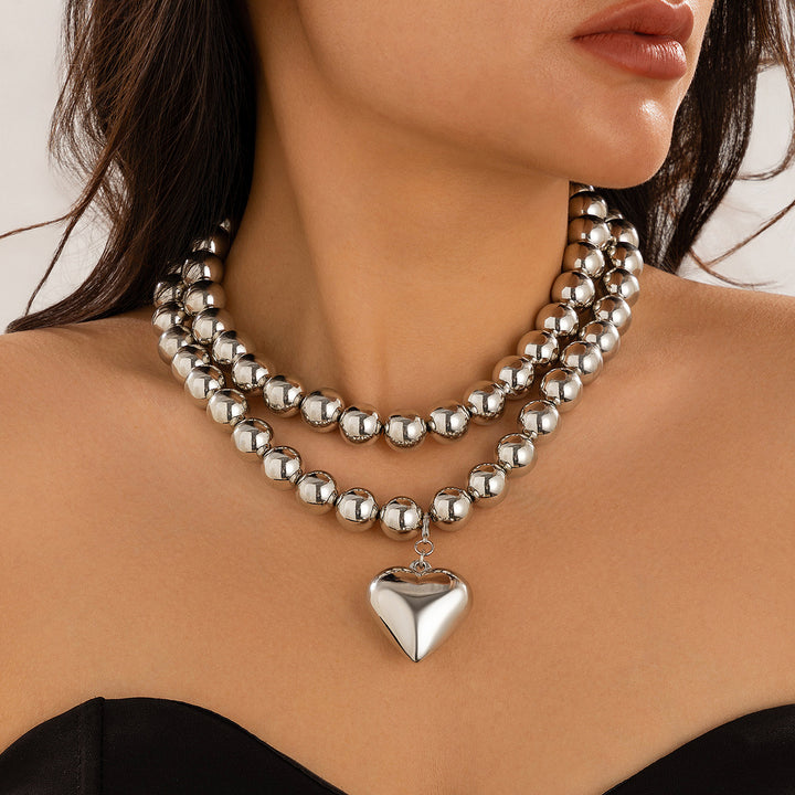 Ornament perla Inimă Clavicule Lanț în formă de inimă în formă de inimă