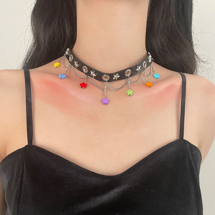 Collier de gland xingx coloré punk cool doux