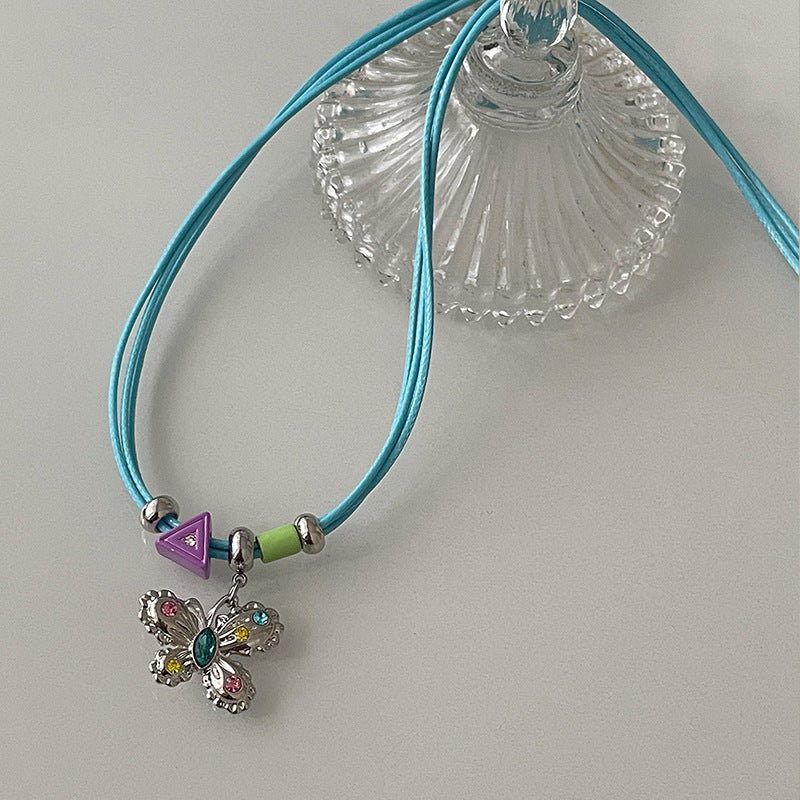 Collar de mariposa de colorido dulce para el collar de mariposa de color mariposa
