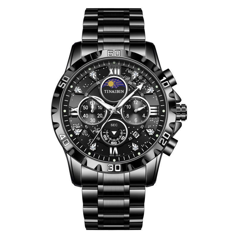 Multifunctionele hoogwaardige quartz horloge waterdichte lumineuze heren