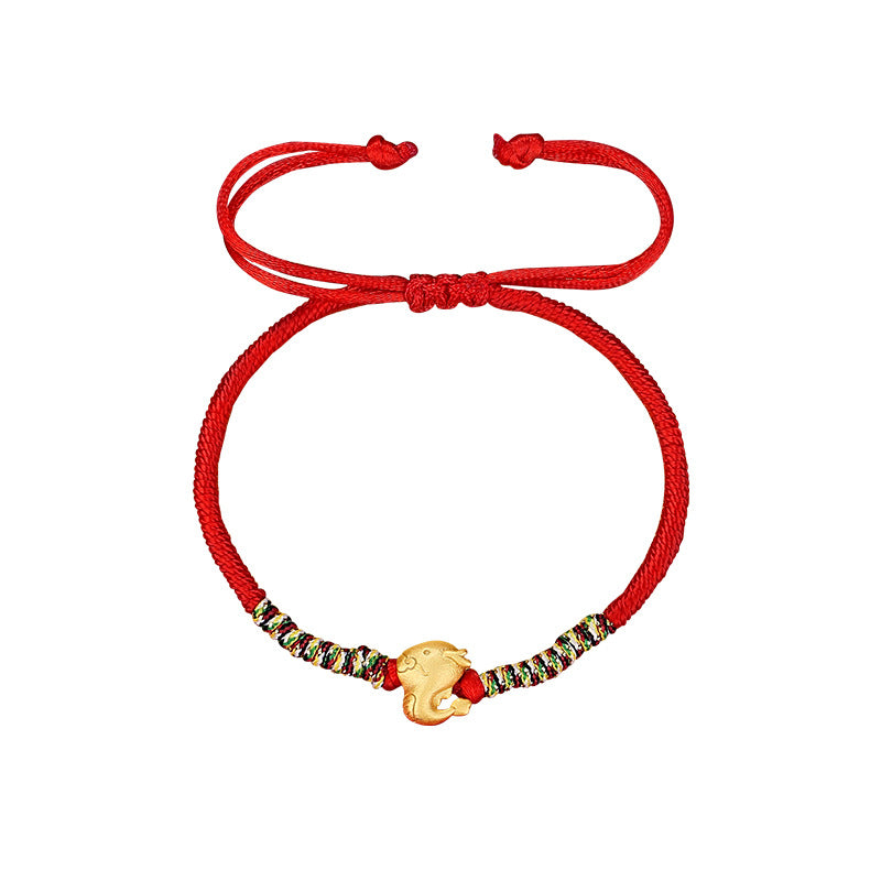 Twelve Zodiac Red Rope Bracelet Female 925 Sterling Silver