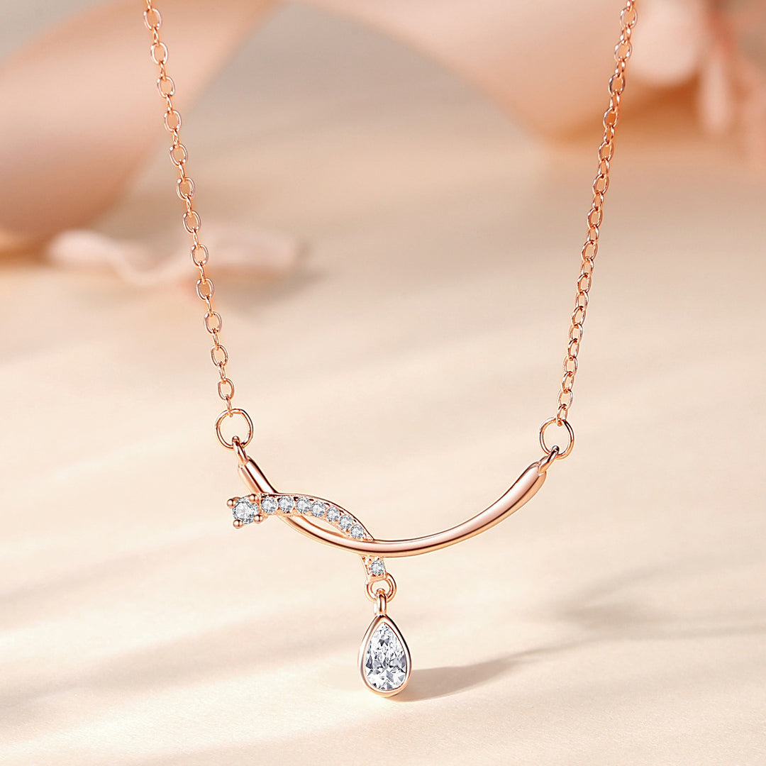 S925 Серебряное ожерелье для женского корейского стиля с изогнутой кисточкой для кисточки свежее ключи