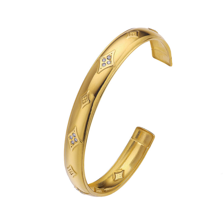Roestvrijstalen armband 18k gouden plating c-vormig goud