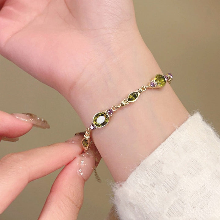 Women's Exquisite Green Rhinestone Bracelet