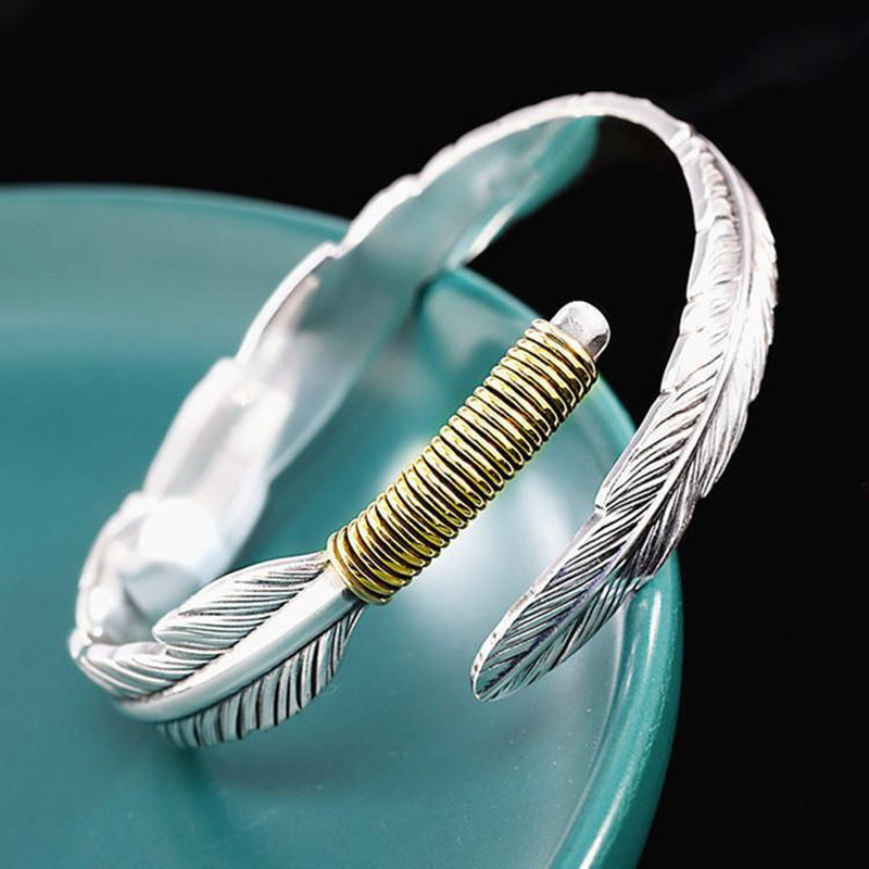 Retro GCOWS590E37 Feather Bracelet мужская мода