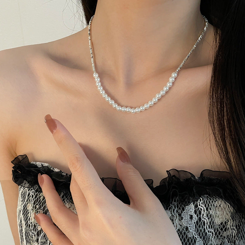 Petits morceaux de collier de perle en perle en argent