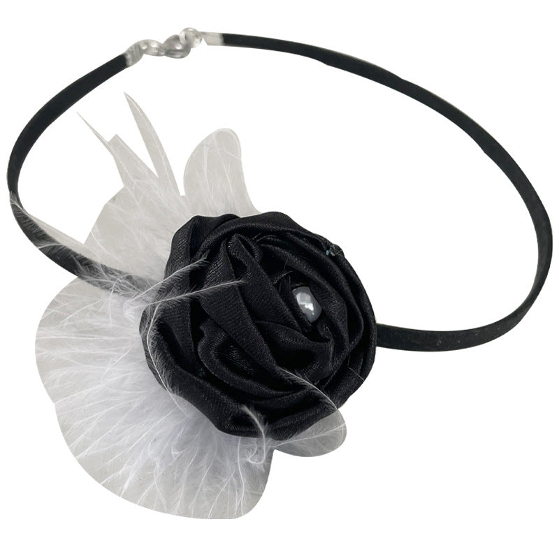 Fekete rózsa gyöngy nyaklánc