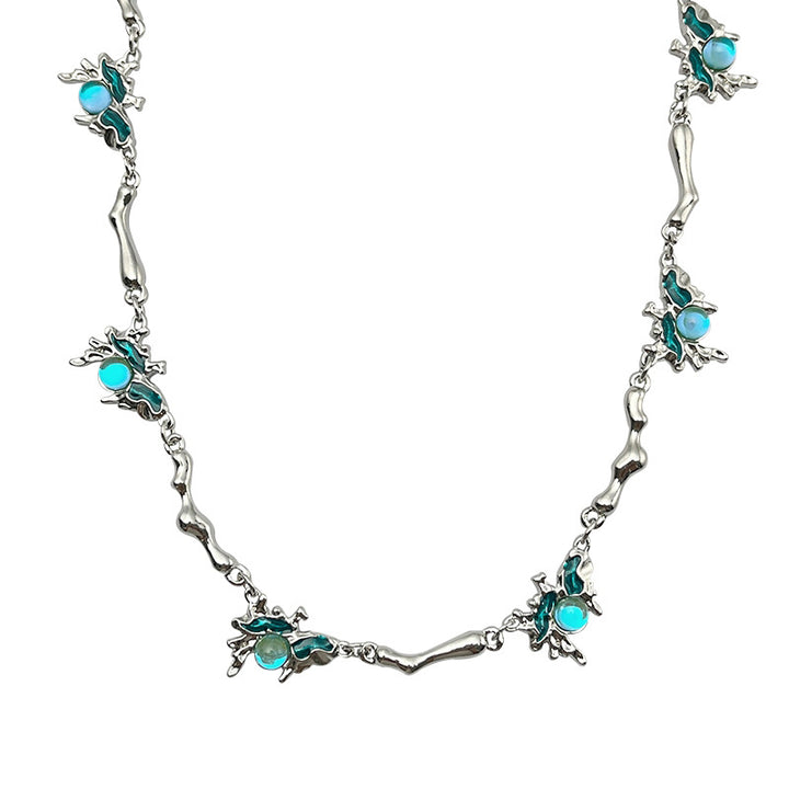 Blue Sea Moonlight Star onregelmatige ketting