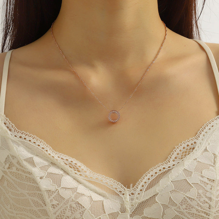 Micro incrustación de collar geométrico de circón Moda de mujeres