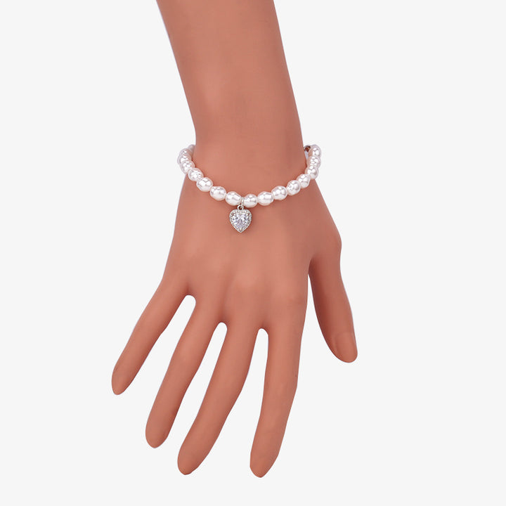 Celebrità internet di vacanza retrò stessa collana di bracciale perla barocca a forma di irregolare
