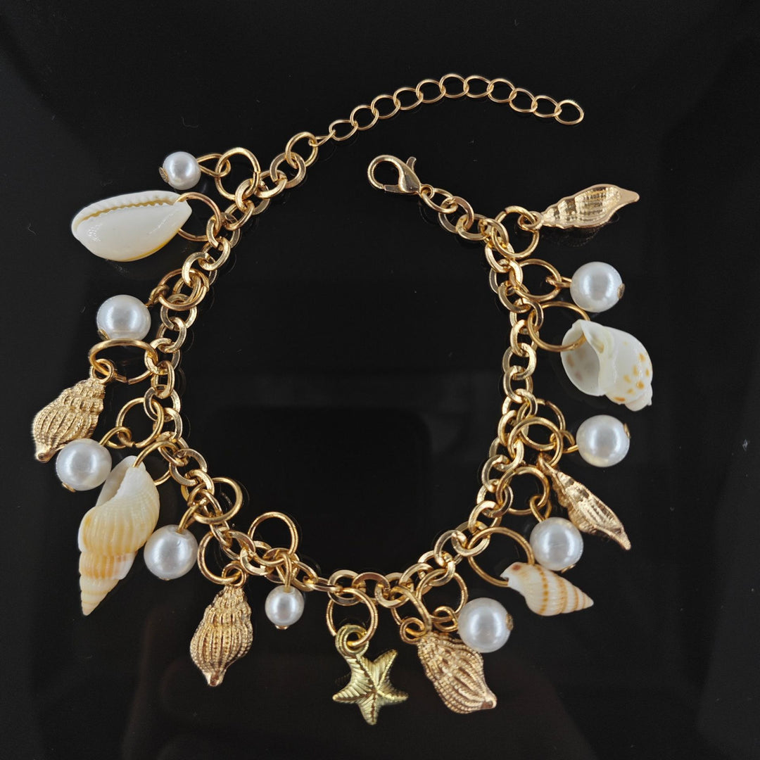 Diseño de personalidad Fashion Ocean Boho Starfish Shell Bracelet