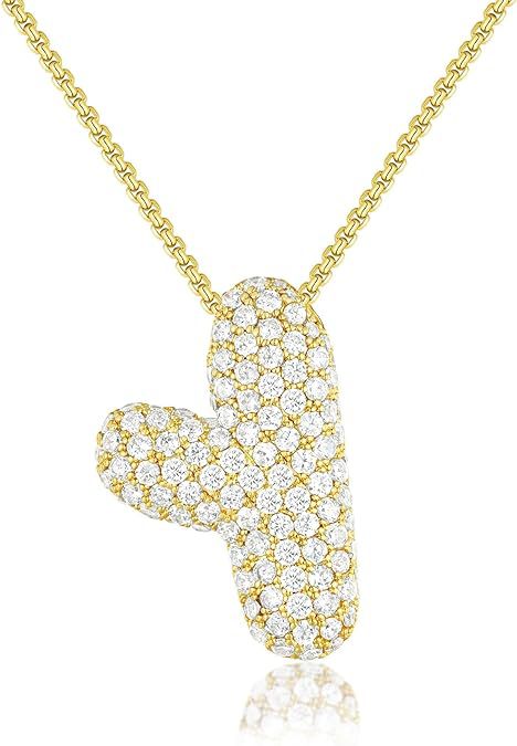 Collier de lettre d'anglais en laiton Zircon Balloon