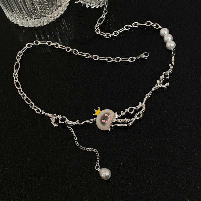 Special-interest Design Jellyfish Pearl Tassel Necklace