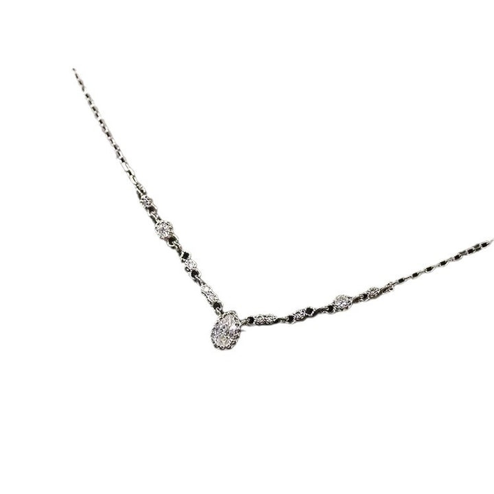 レトロクラシックスターリングシルバーウォータードロップステッチネックレスの女性のためのネックレス