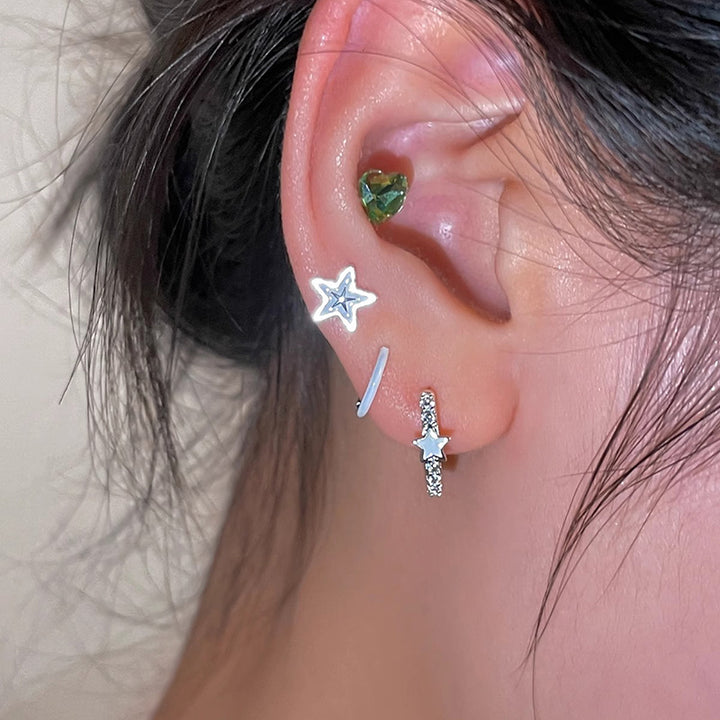 XINGX Ear Clip Women's Colorful Five-pointed Star