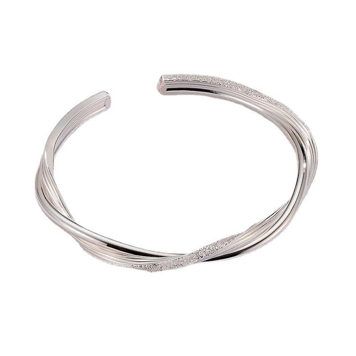 Women's White Copper Silver-plated Twist Bracelet Twisted String Fashion