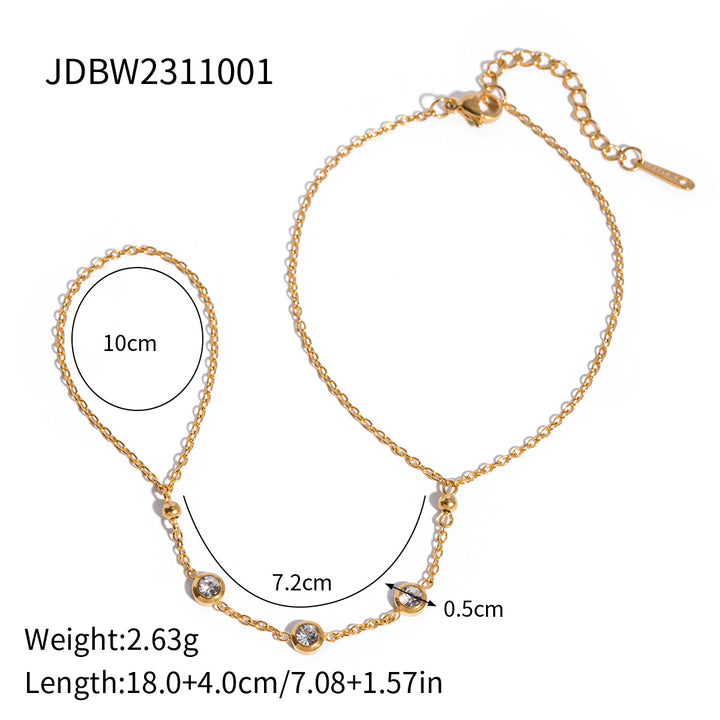 Trendy eenvoudige prachtige 18K gouden roestvrijstalen armband