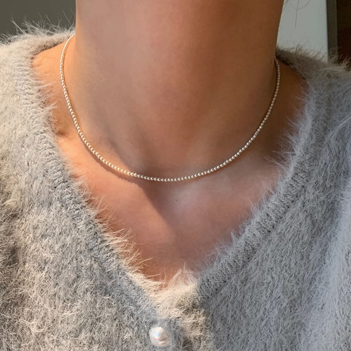 Collar de perla de mijo ultra fina para mujeres