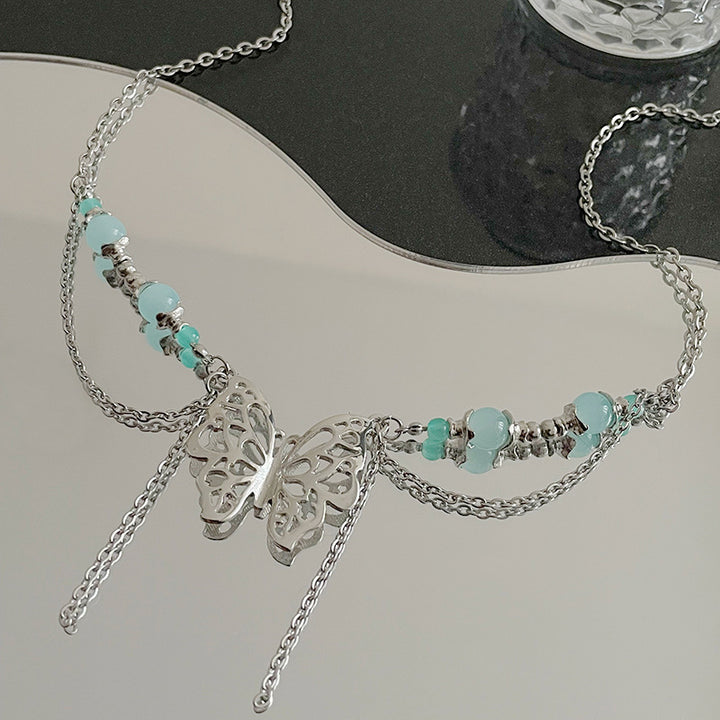 Nouveau collier de glands de papillon perlé chinois