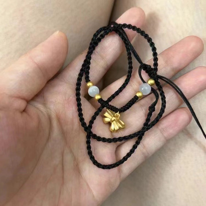 Frauen mit alluvialer Gold Bogen Halskette handgewebt