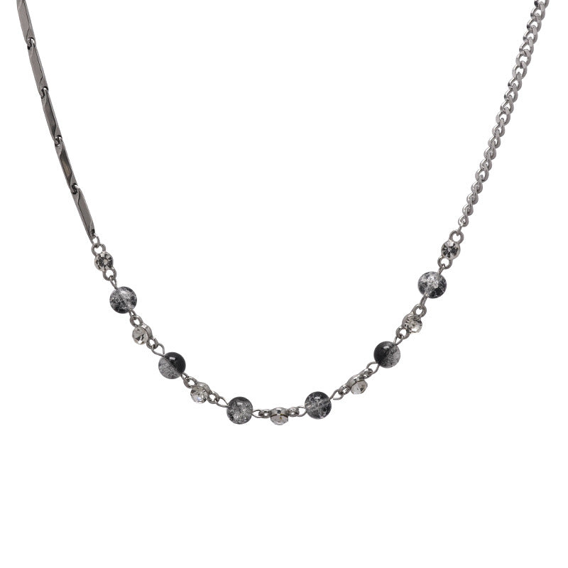 Ice Crack Beads Stitching Rhinestone Necklace Women's Light Luxury