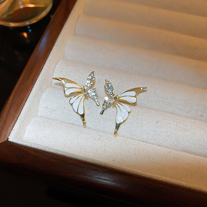 Fashion Jewelry Rhinestone Dripped Butterflies Stud Earrings Sweet Everyday Versatile Jewelry For Women