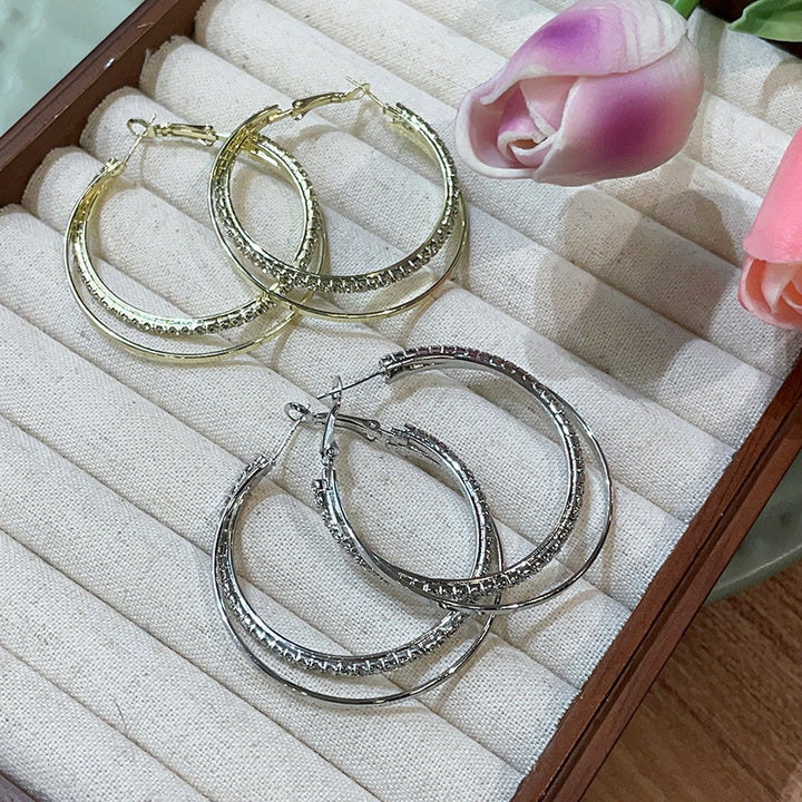 Einfache einfache Armbandohrringe Metallkaltstil Ring
