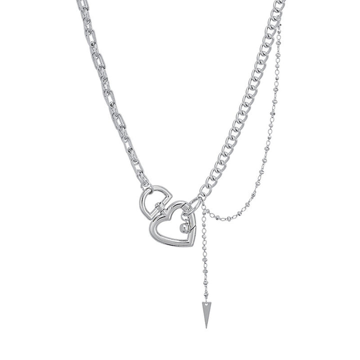 Sweet Cool Exaggerating Heart-shapaed Tassel Necklace