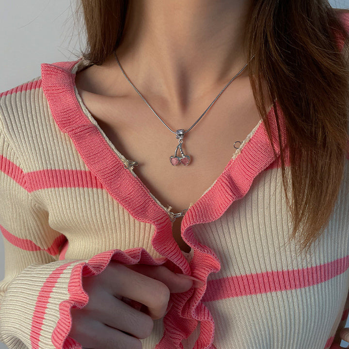 Special-interest Design Cherry Necklace For Women Sweet Cool