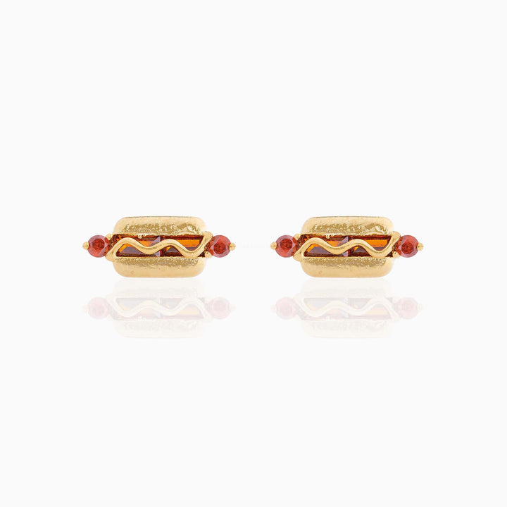 ترصيع الأذن من الذهب الحقيقي عيار 18 قيراط الذي يحافظ على لون الفاكهة من سلسلة همبرغر