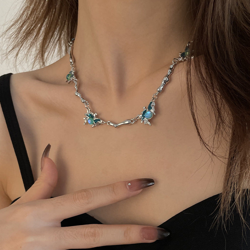 Blue Sea Moonlight Star Collier irrégulier