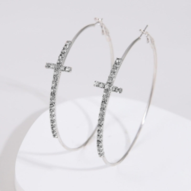 Boucles d'oreilles simples en diamant de diamant en or