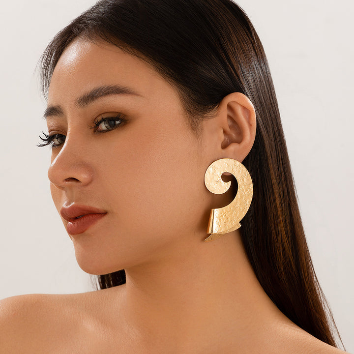 Geometric Trendy Female Irregular Earrings Double Layer