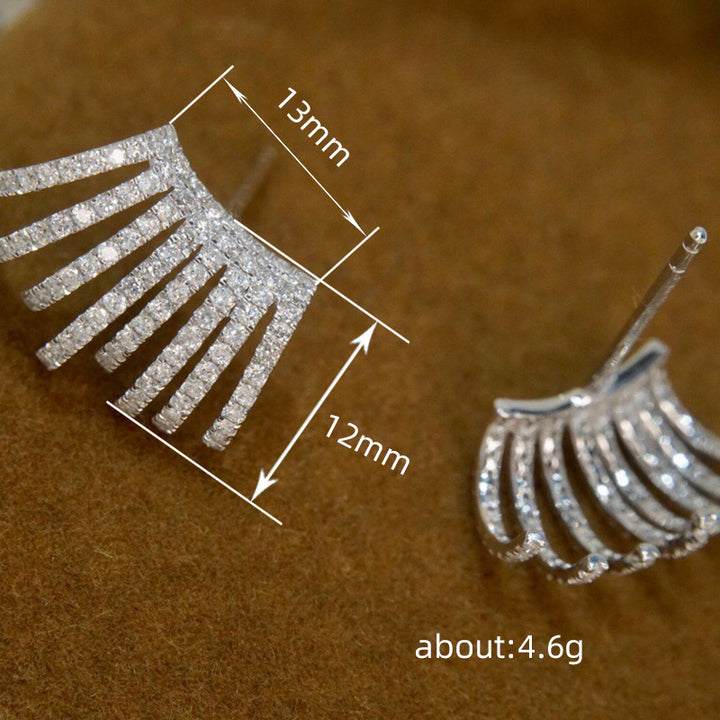 Zircon Ear Studs Niche Full Diamond Multi-layer