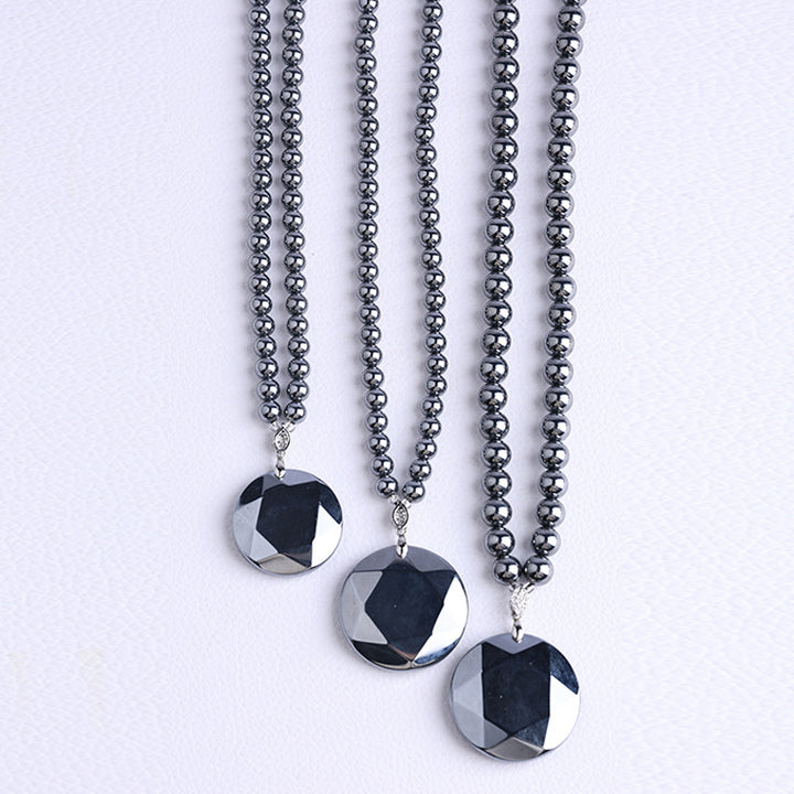 Double-sided Large Satellite Six-awn Necklace Pendant