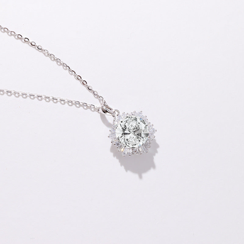 Snowflake S925 Sterling Silber Halskette für Frauen besonderes Interesse Licht Luxus