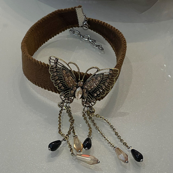 Retro Butterfly Quaste Halsbandkette