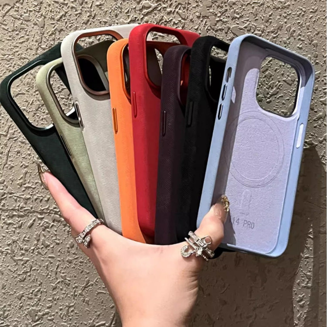 Flannel Magnetic Suction Leather Drop-resistant Phone Case