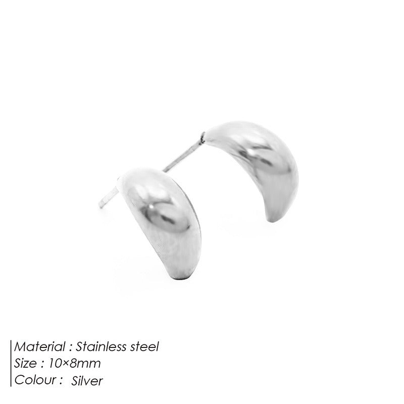18K Vacuum Plating Titanium Steel Stainless Steel Female Stud Earrings