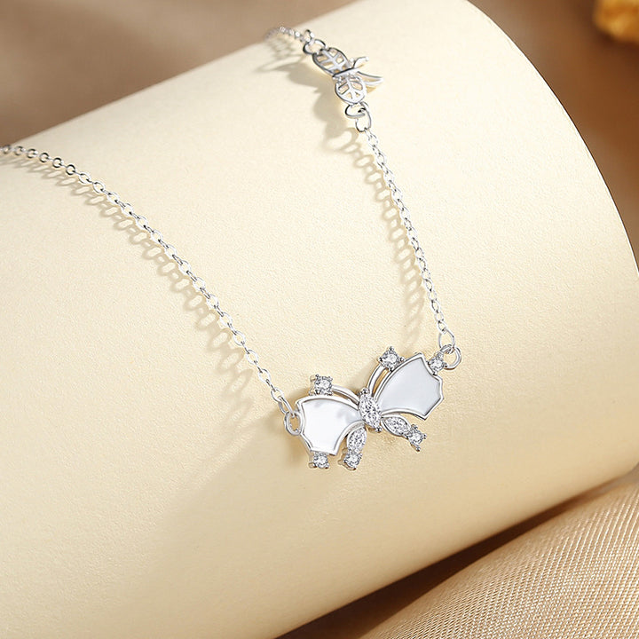 S925 Silver Fantasy Butterfly Necklace South Korea Korean Style Clavicle Chain