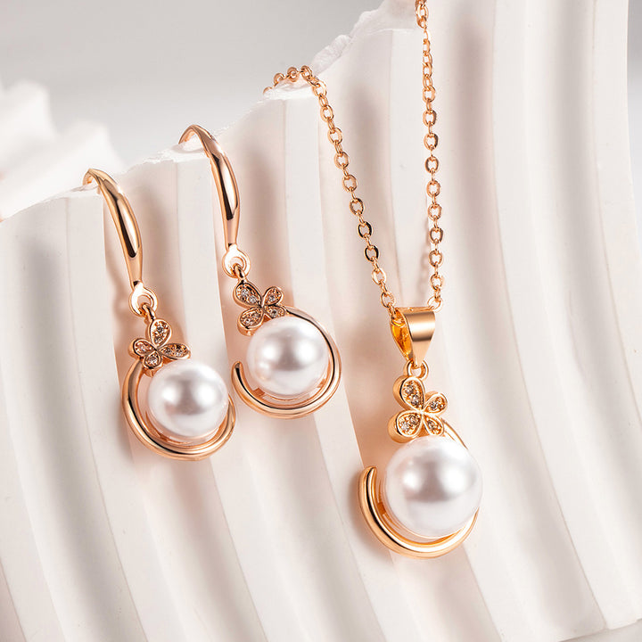 Pendientes de collar de perlas simples